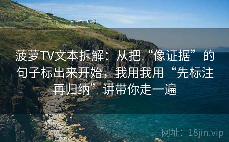 菠萝TV文本拆解:从把“像证据”的句子标出来开始,我用我用“先标注再归纳”讲带你走一遍